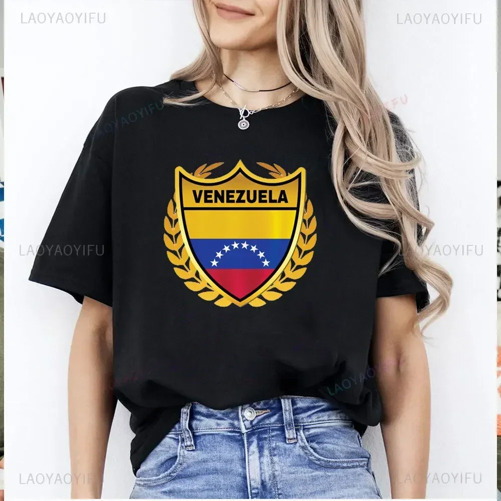 Venezuela Women T-Shirt Proud Venezuelan Venezuela Flag Unisex Streetwear High Quality Crew Neck Tshirt Short Sleeve Tops