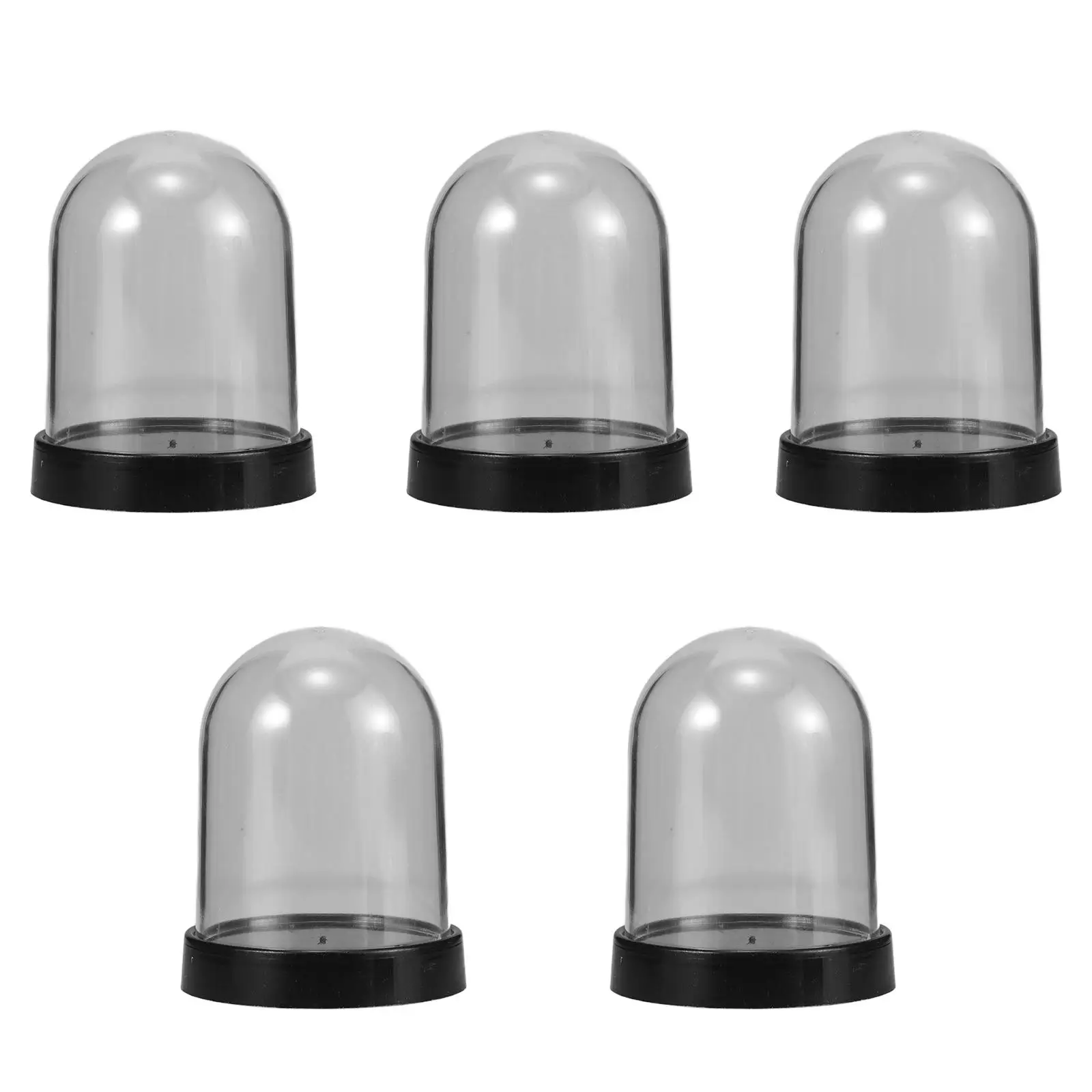 

5pcs Glass Bell Jar Cloche Dome Plastic Display Terrarium Home Decor Collectibles Case Mini Clear Protective Cover Vase Ornament