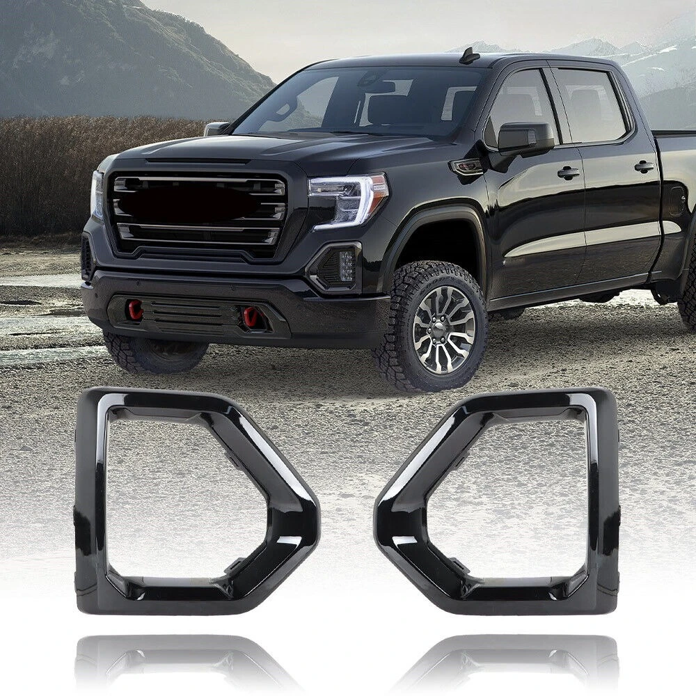 

1 Pair Fog Light Bezel Cover For GMC Sierra 1500 Denali 2019-2022 Black 84176753, 84176752