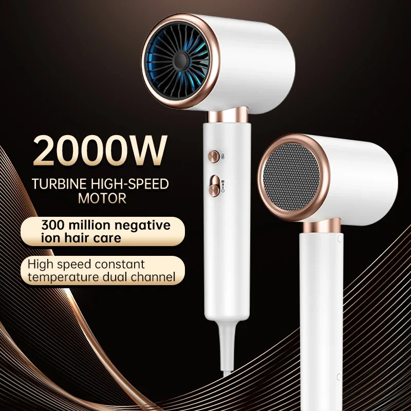 2000W 5th Gear Professional Hair Dryer Negative Lonic Blow Dryer Hot Cold Wind Air Brush Hairdryer Strong PowerDryer Salon Tool image 2