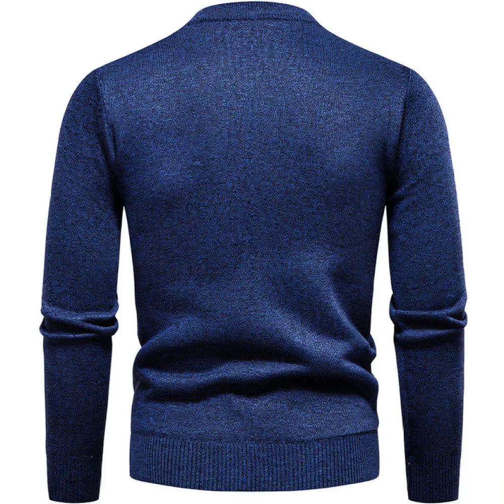 Winter Mens Sweater Thick Warm Pullover Fleece Lined Crewneck Knitwear Comfortable Casual Long Sleeve Basic Tops