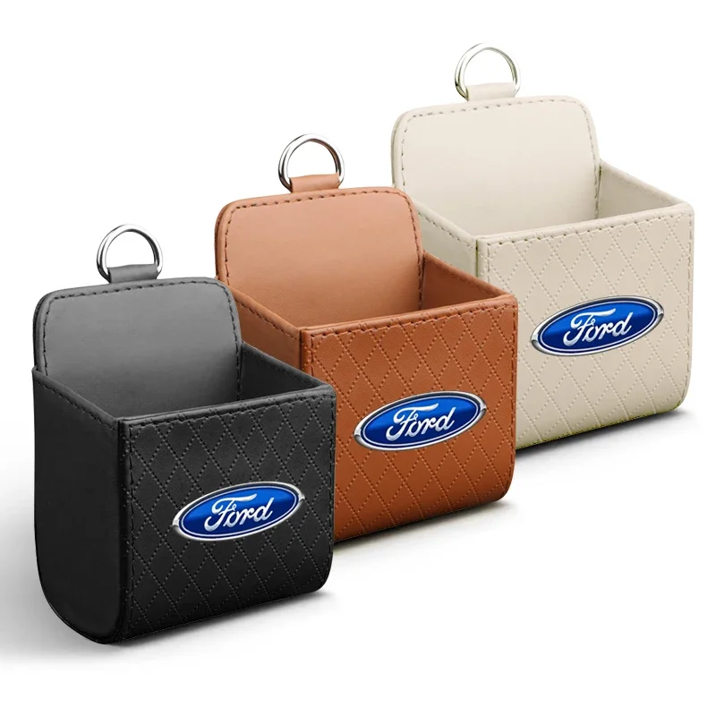 Car Styling Car Air Outlet Suspension Leather Storage Box Car Accessories for Ford Mustang Mondeo Focus Fiesta Escape Ecosport