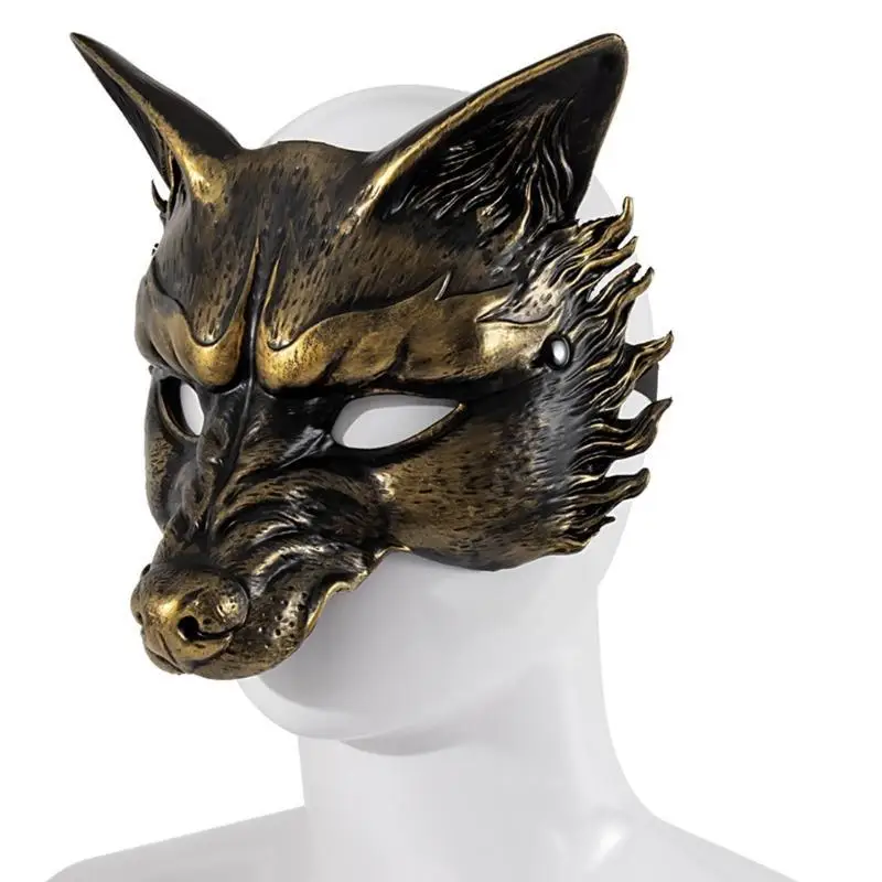 

39BD Halloween Wolf Dress up Mask Animal Cosplay Mask Decoration Masquerade Mask for Women Men Halloween Dress up Masquerade