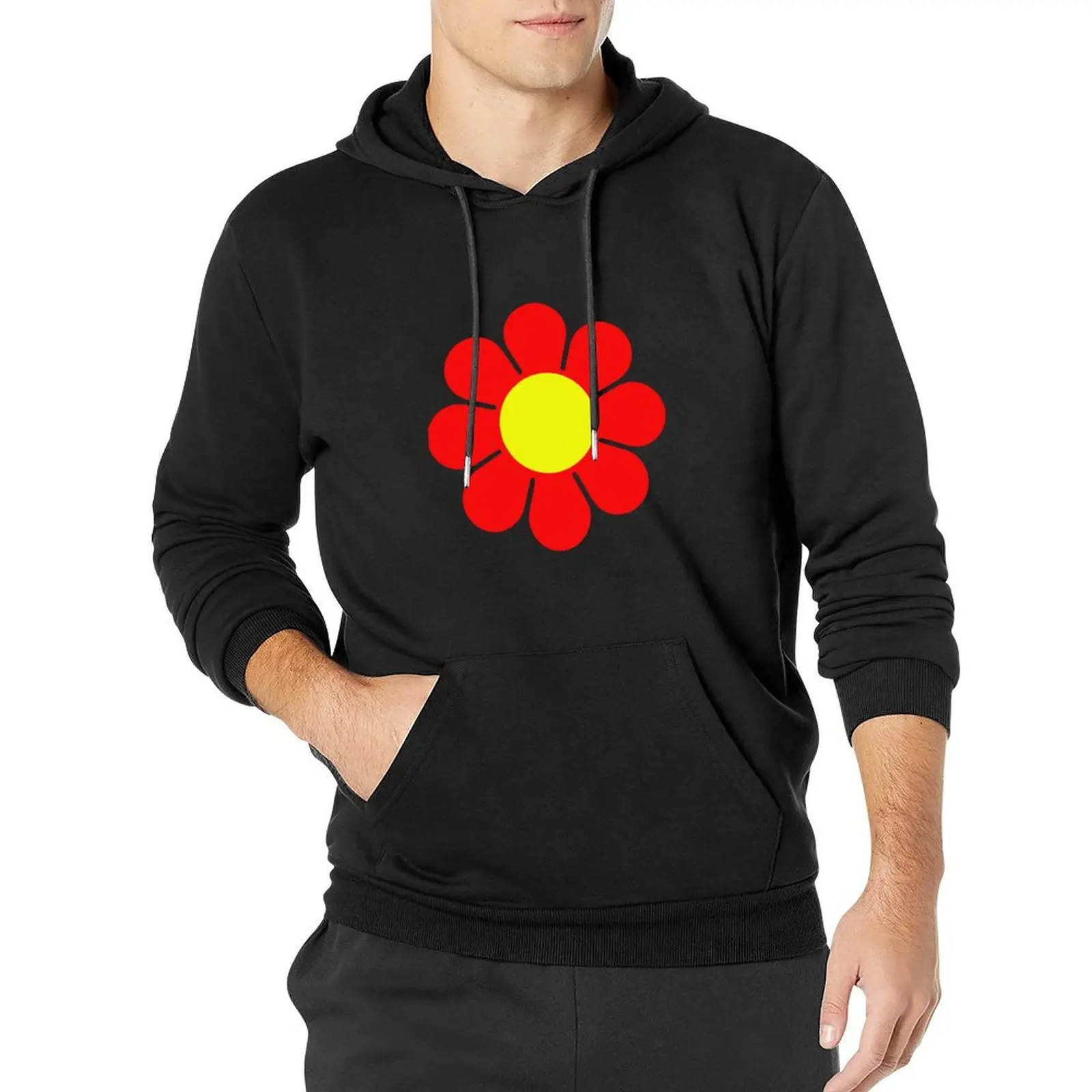 

Red Yellow Hippy Flower Daisy Pullover Hoodie men's autumn clothes new hoodies and sweatshirts