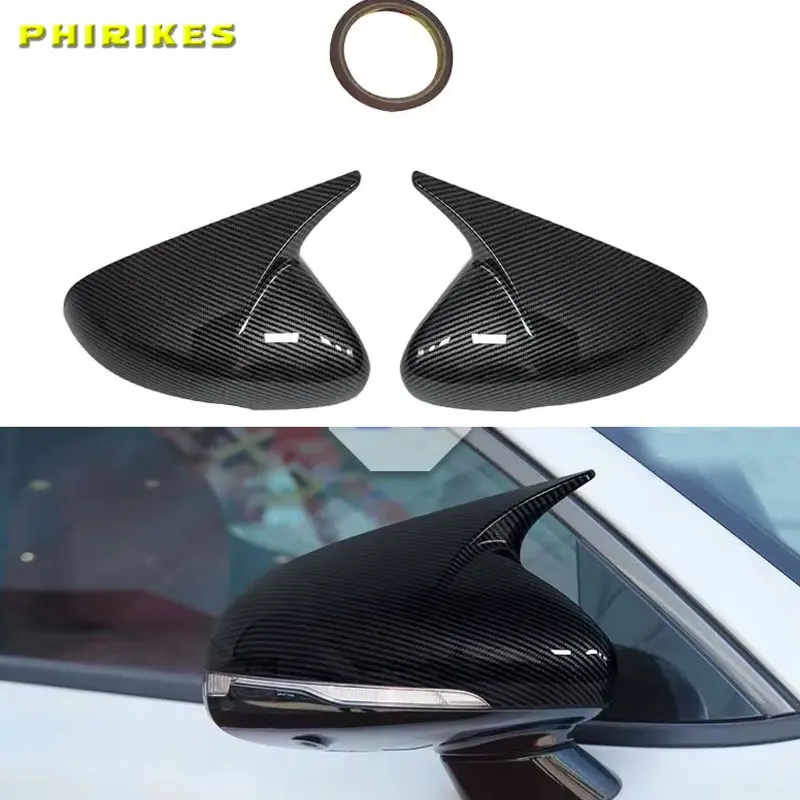 

For Kia Stinger 2018-2023 Real Carbon Fiber Rear View Mirror Cover Exterior Side Rearview Cap Shell Add On Type