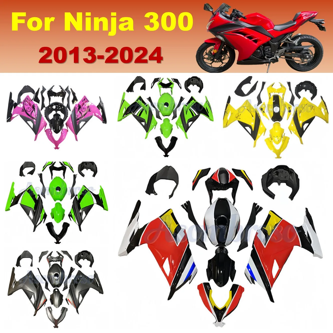 For KAWASAKI Ninja300 2013-2024 2017 EX300 Ninja 300 Customizable Motorcycle complete set Bodywork Fairing kit