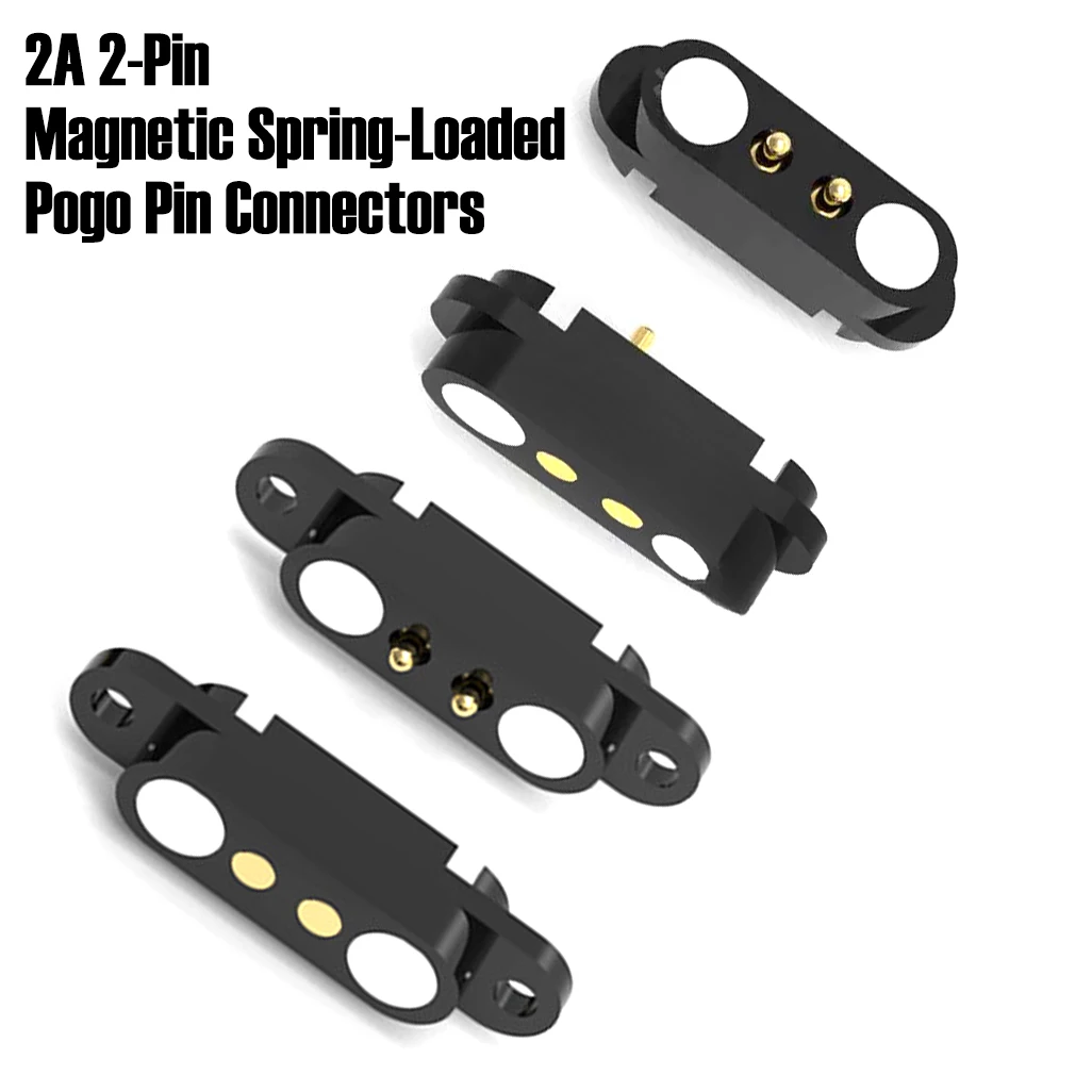 4PCS Magnetic Spring-Loaded Pogo Pin Connector 2Pin 3Pin 4Pin Precision Test Probe Clip for Wireless Charger DIY Electronics