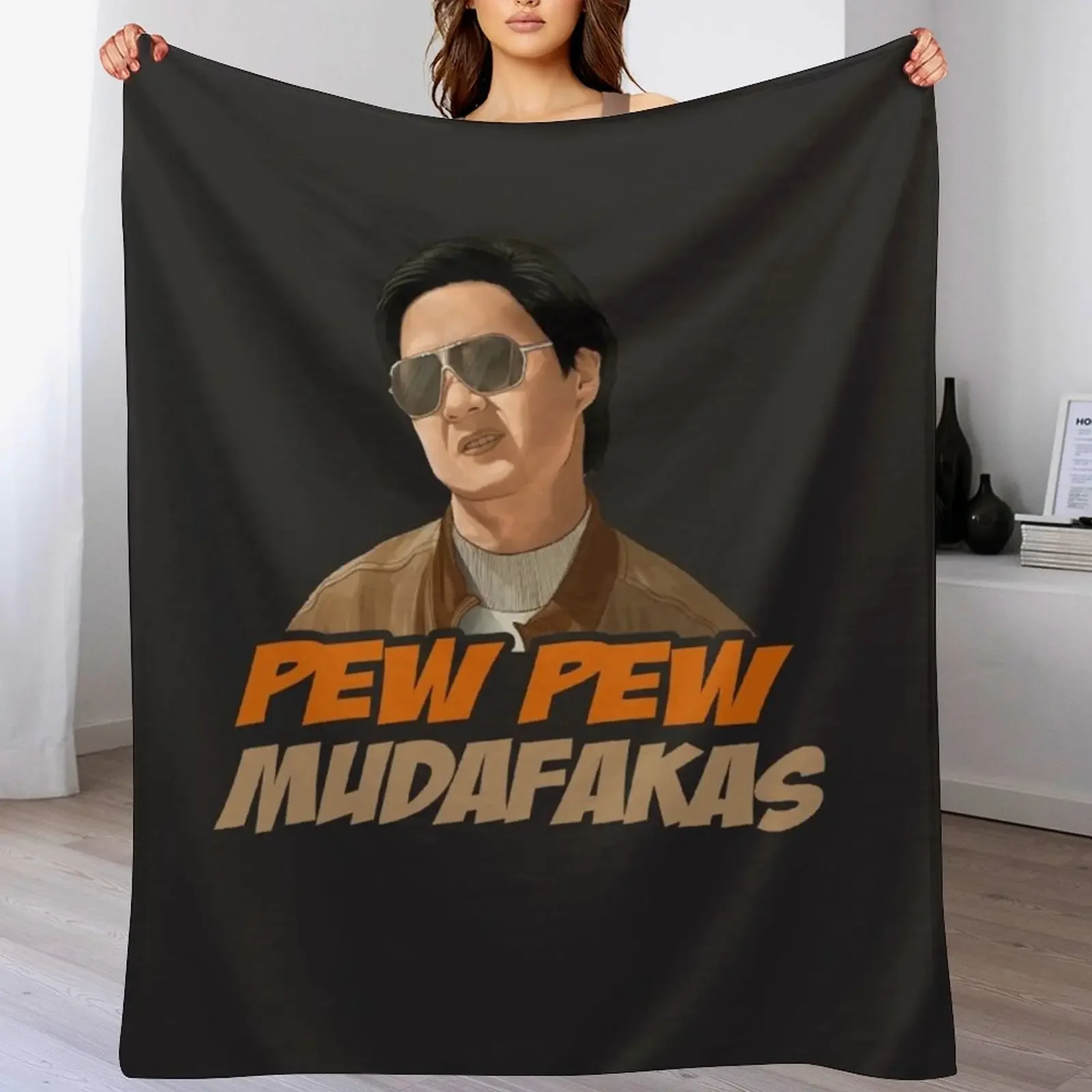 Hangover - Pew Pew Mudafakas Mr Chow Funny Parody Fan Art Throw Blanket Luxury Thicken Blankets For Bed Plaid Heavy Blankets