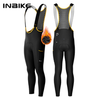 INBIKE Fleece Road Bike Bib Pants for Men Winter Thermal Cycling Bibs Windproof Biking Bicycle Pants MTB Cycling Clothing Man
