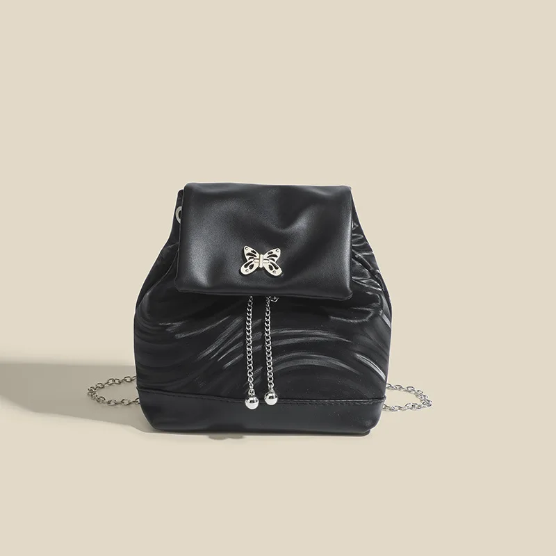 

Women's Bags 2024 New Simple Chain Sweet Cool Hottie Shoulder Bags Tide Premium Texture Fashion Silver Backpacks Mochila