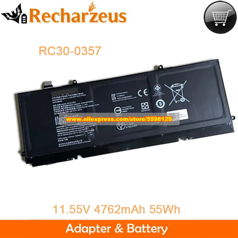 

11.55V 55Wh RC30-0357 Battery For Razer Book 13 UHD Touch 2020 Book 13 Core I7 Notebook Rechargeable Battery Packs 4762mAh