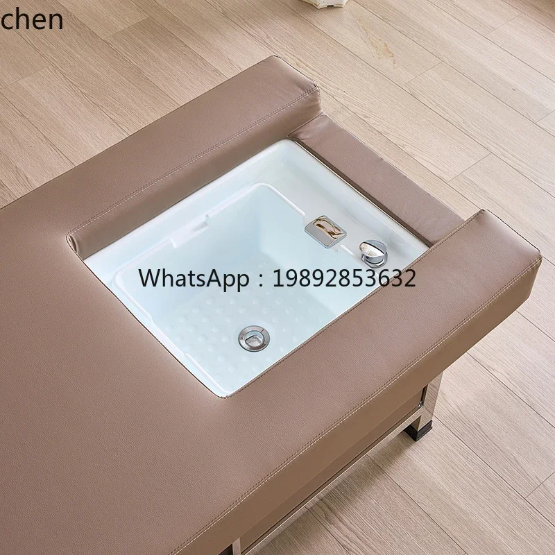 YFY Head and foot treatment integrated shampoo bed water circulation beauty salon electric lifting massage bed