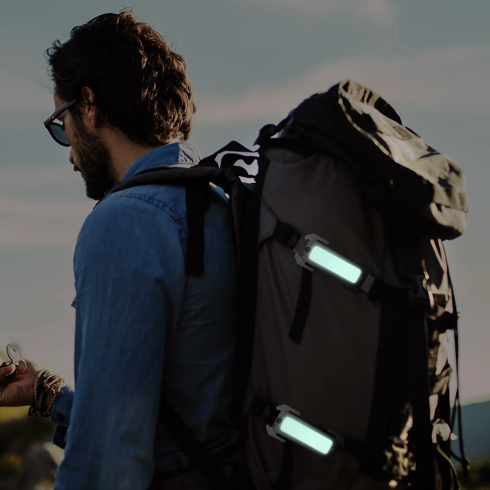 Glow in the Dark Reflective Patches Lightweight Molle Notch Fasteners for Vests Patch Panels Backpacks & Outdoor EDC
