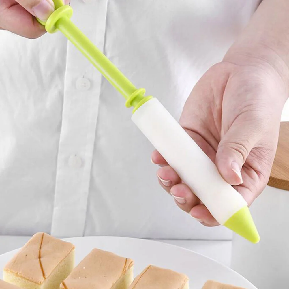 

5Pcs Silicone Chocolate Pen Cake Decorating Baking Pen Tool Replaceable Tips Safe Ergonomic Handle Cake Writing Tools