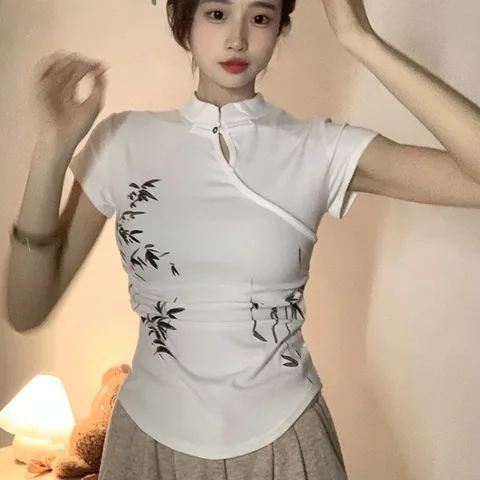 Женские футболки Matakawa черные хлопок Y2k E-Girl