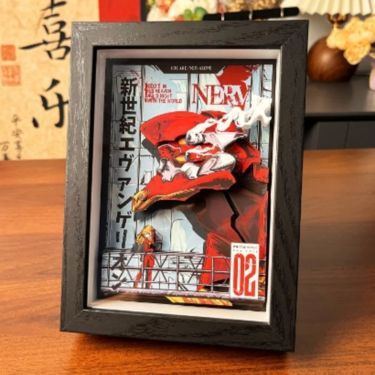Figura de pintura estereoscópica 3D de Anime Eva evangelion, EVA Asuka Langley Soryu, dibujar, coleccionar, decoración de dormitorio, póster, marco de fotos, regalo