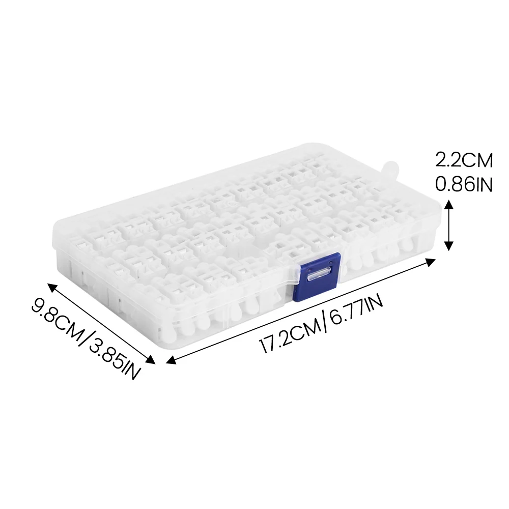 55PCS CH-2 Spring Wire Quick Connector 2p Electrical Crimp Terminals Block Splice Cable Clamp White Wiring Terminal