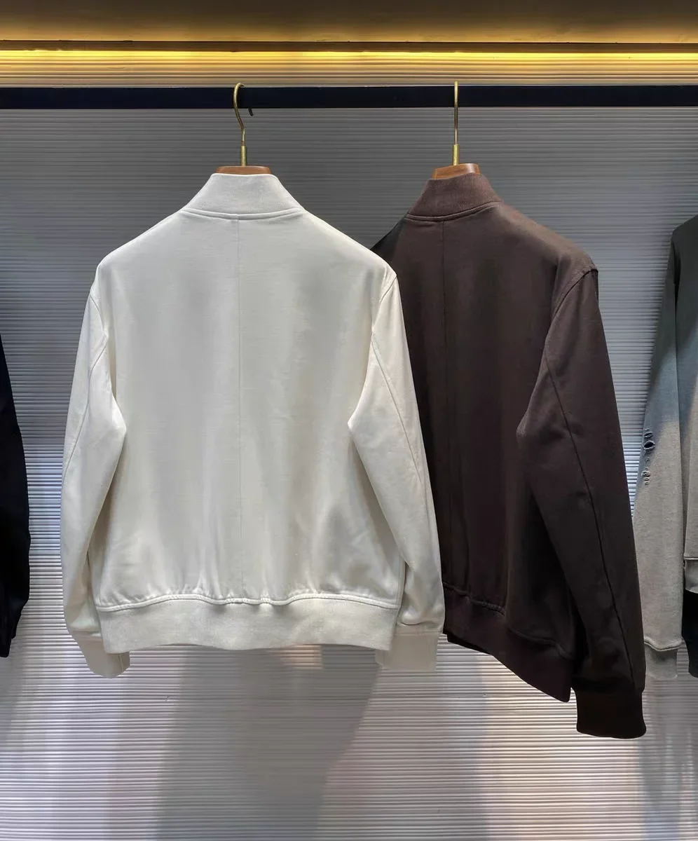 سترة طيران كاجوال بياقة واقفة من مزيج الصوف والرياح من قبل الميلاد