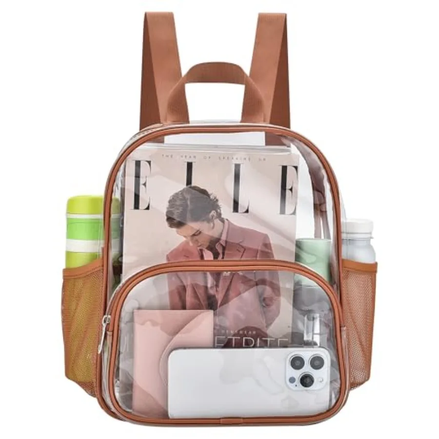 

Clear Backpack for Stadium Events 12x12x6 with Front Pocket for Concert Sport Fashion Women Backpack Events Work Travel Coffee
