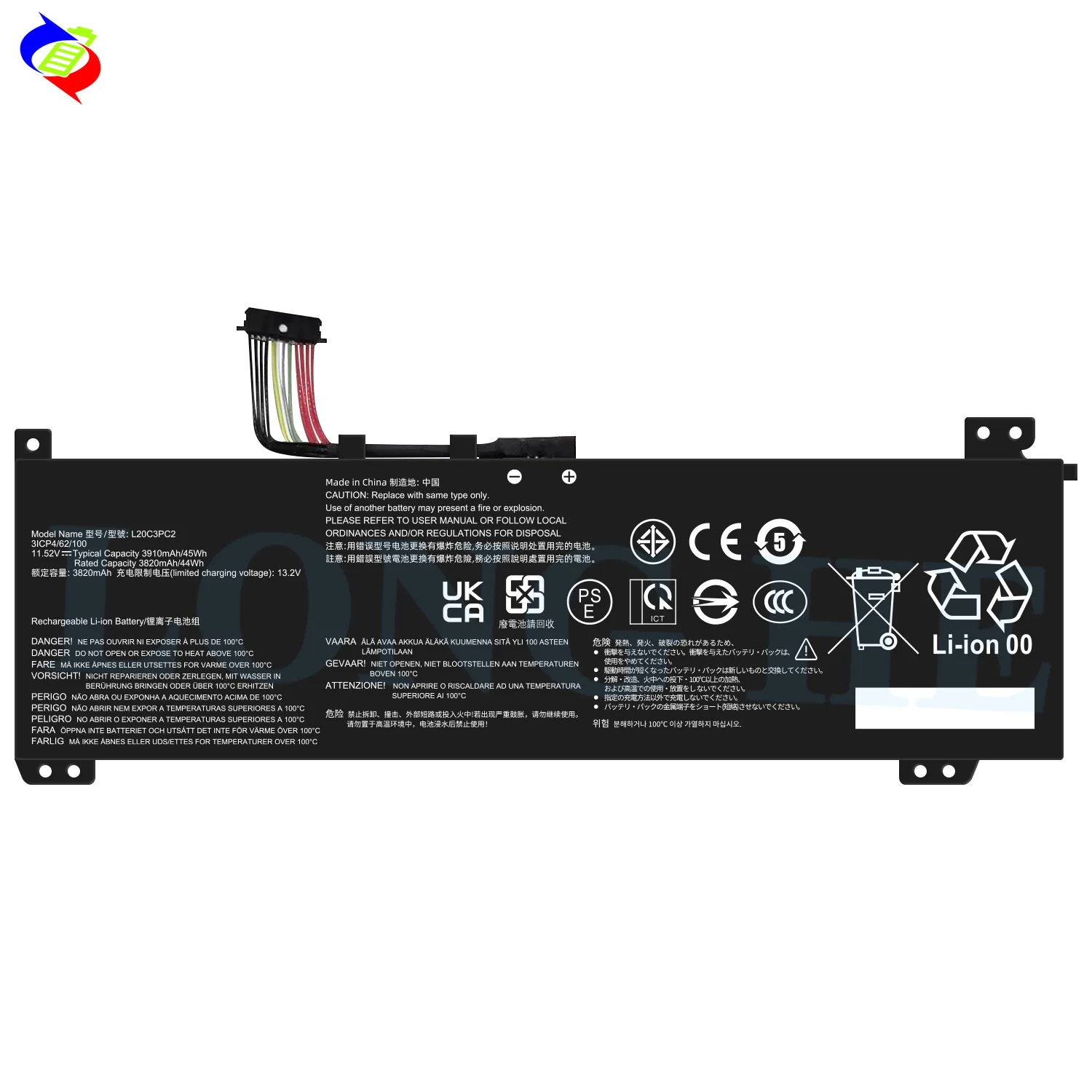 L20M3PC2 Laptop Battery for Lenovo IdeaPad Gaming 3 15ACH6 15IHU6 82K1 82K2 L360-15 L20C3PC2 11.52V 45Wh Replacement Battery