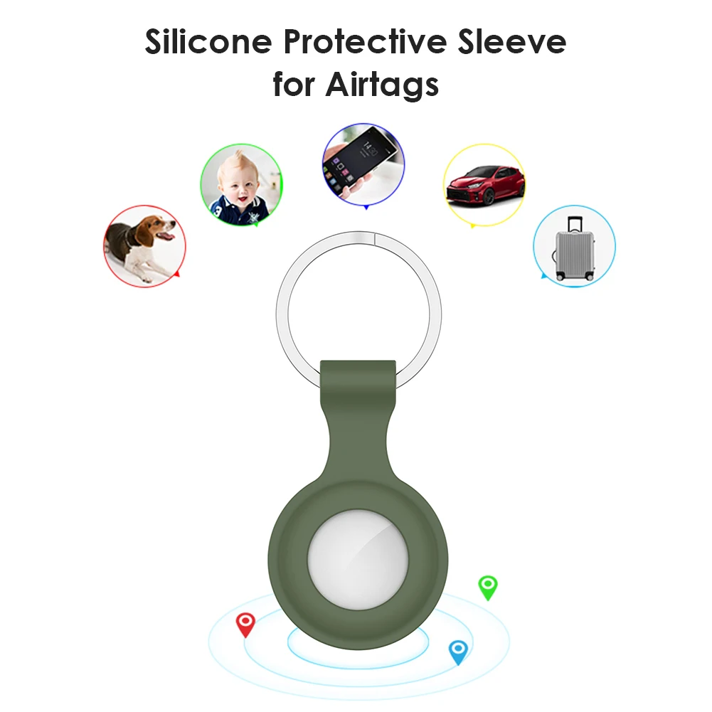 Silicone Locator Tracker Case for Apple Airtags Skin Anti-Scratch Dust Cover