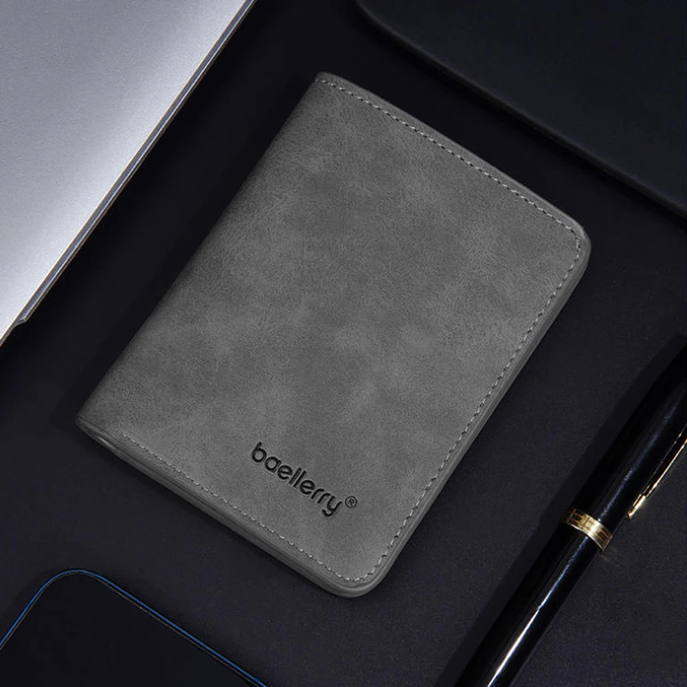 運転免許証財布 マットマルチカードホルダー PUレザー財布 傷防止 メンズショートウォレット カジュアルデート用 ジーンズポケット