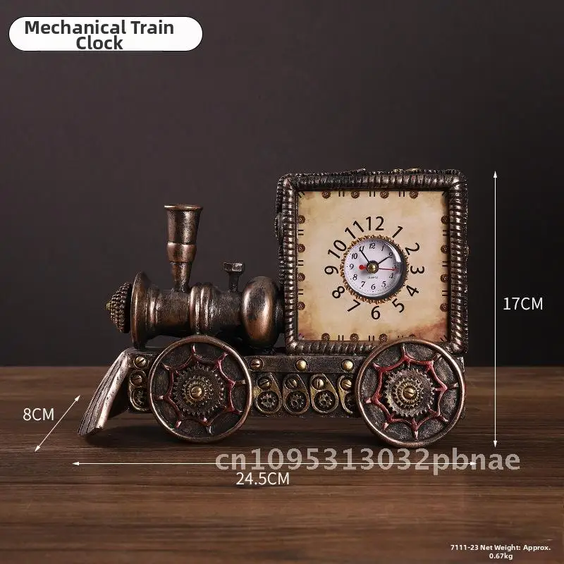 Reloj retro de estilo europeo para decoración de ventanas, adornos de resina, accesorios de fotografía de películas y televisión