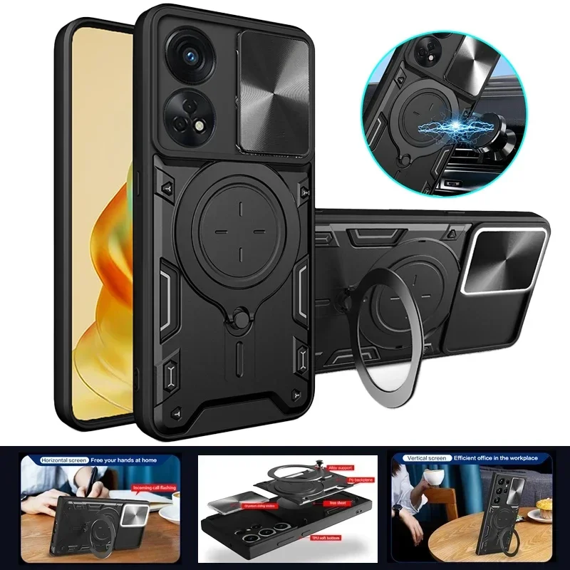 For Renault 8 T 4G Case Slide Camere Protect Phone Case For Oppo Reno8T Reno8 T Reno 8T 4G CPH2481 6.67