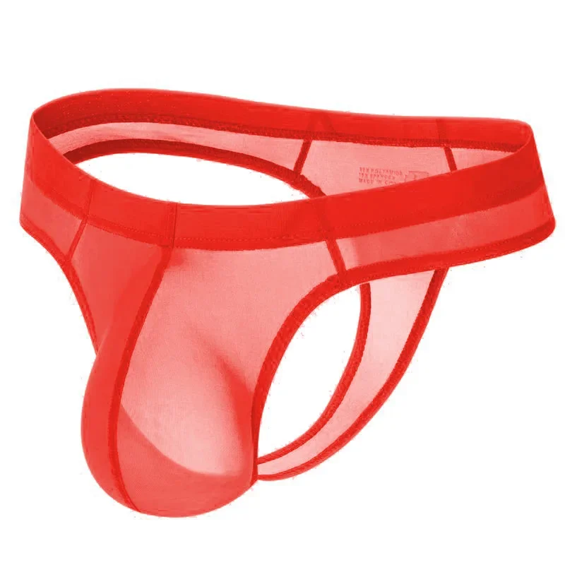 Men's G-Strings Thongs Multi Color Ice Silk Ultra-thin Underwear Bikini Men's Sexy Semi Transparent Thong Bteathable Briefs