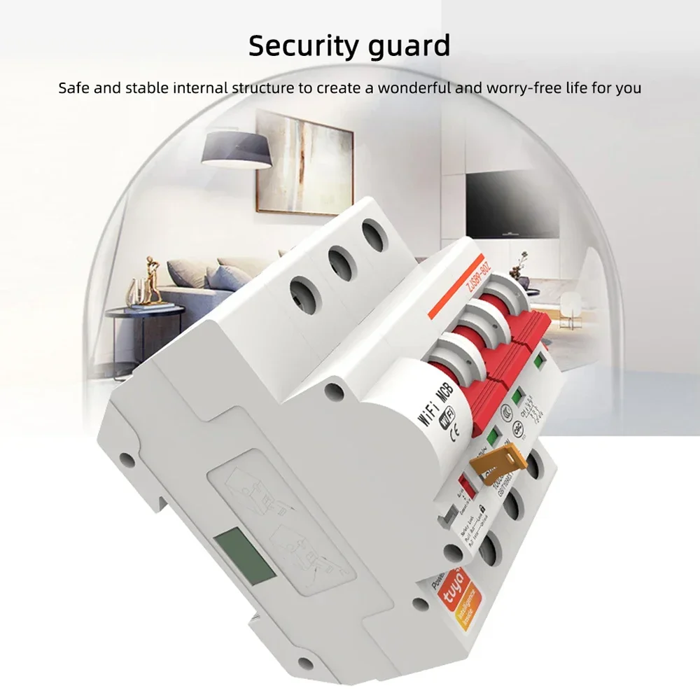 WiFi Smart MCB Circuit Breaker 3P 20A-125A Remote Control Switch Home Factory Use