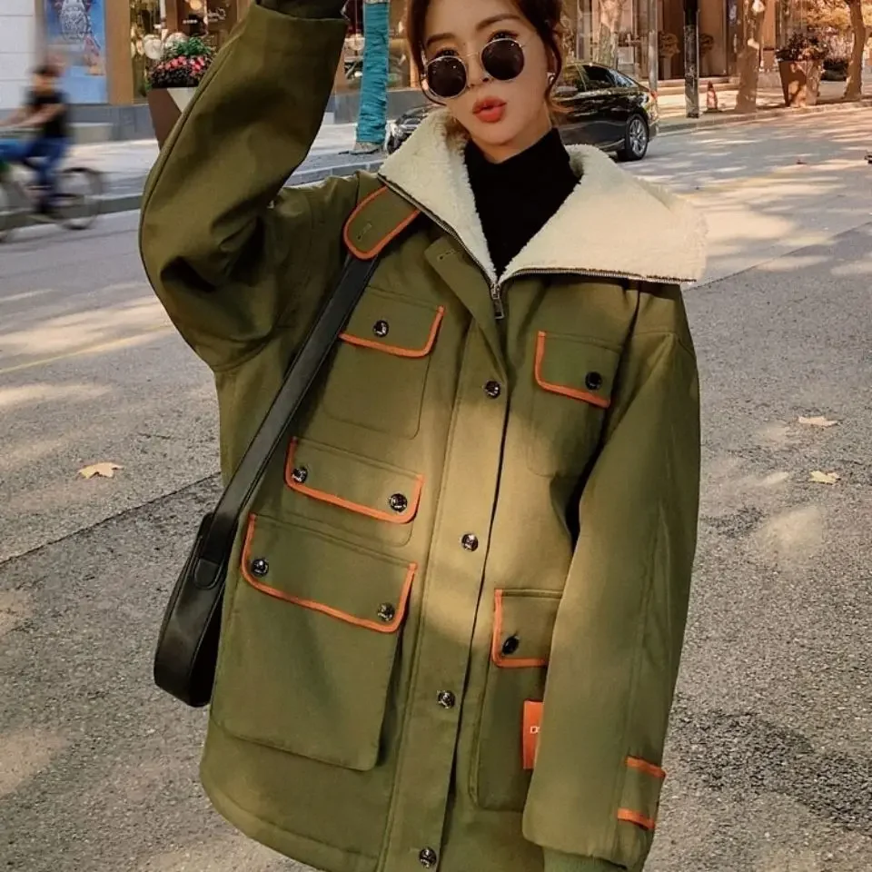 Winter Women's Cold Coat Parkas Super Hot Coats Jackets Fur Lined Coat Bomber Jackets Oversized Korean Fashion Luxurious