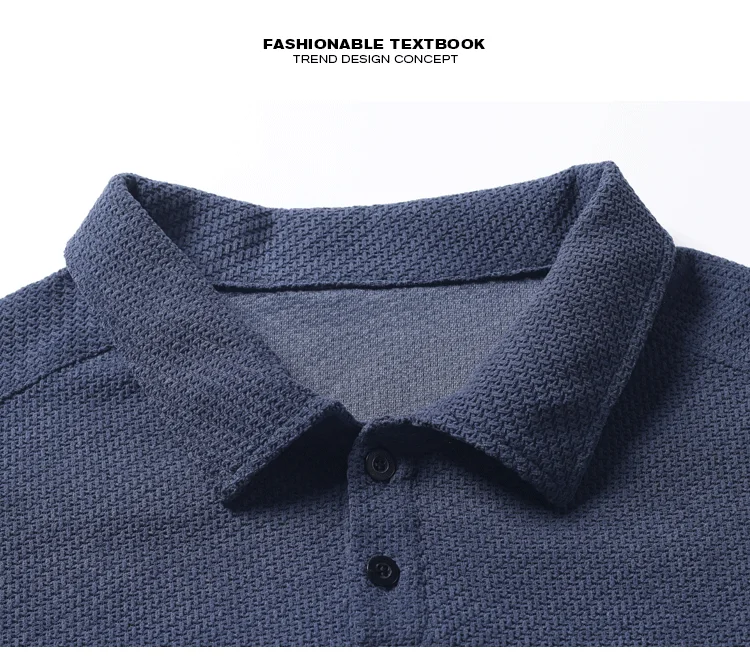 Herren Oversized Polo Kurzarm-Oberteil mit Wabenstruktur, Reverskragen für Freizeit, Pendeln und Alltag – Detail 3