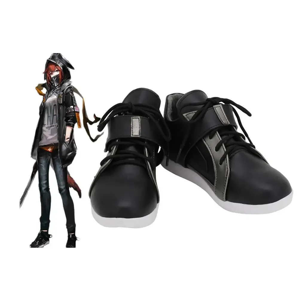 Arknights Crownslayer scarpe Cosplay stivali neri su misura di qualsiasi dimensione