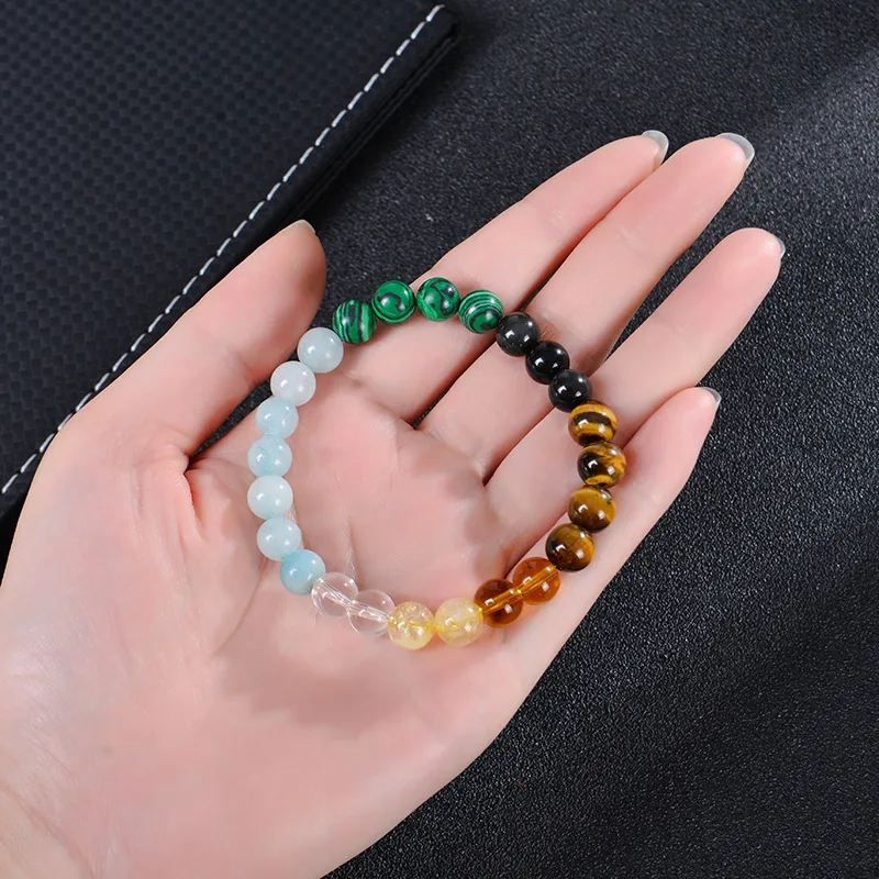 Natural Stone Bracelet Tiger Eye Stone Crystal Wealth Money Success Bracelet Men's and Women's Bracelets 호안석팔찌