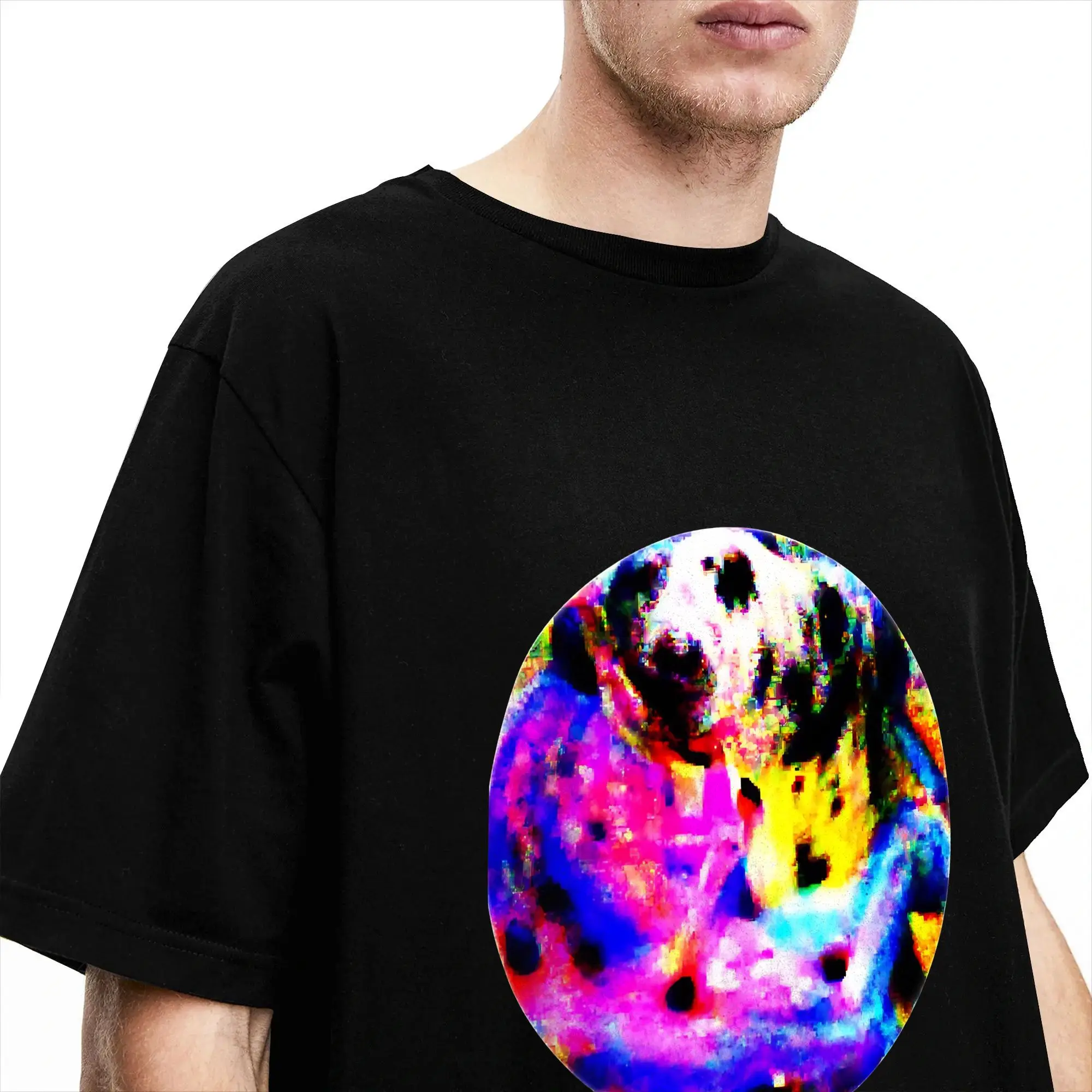 Men Adversarial Anti-Facial Recognition Invisibility Camouflage T Shirt  Cotton Clothing Short Sleeve Round Neck Tees T-Shirts