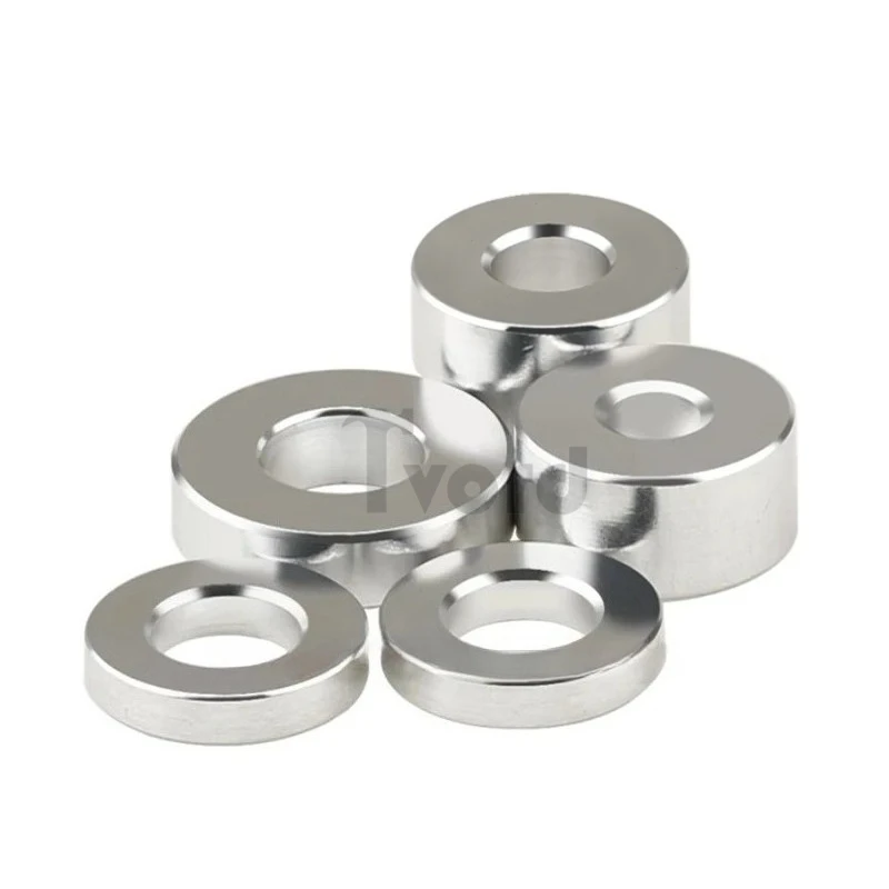 M6 M8 Unthreaded Aluminum Alloy Bushing Washer Gasket Round Hollow Standoff Spacer Sleeve OD 10/12/15/16/20/25mm Length 1-30mm