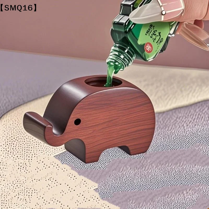 Cute Handmad Wooden ElephantEssential Oil Diffuser Home Perfume Diffuser Expander Beech Wood Reed Diffuser Bottle【SMQ】