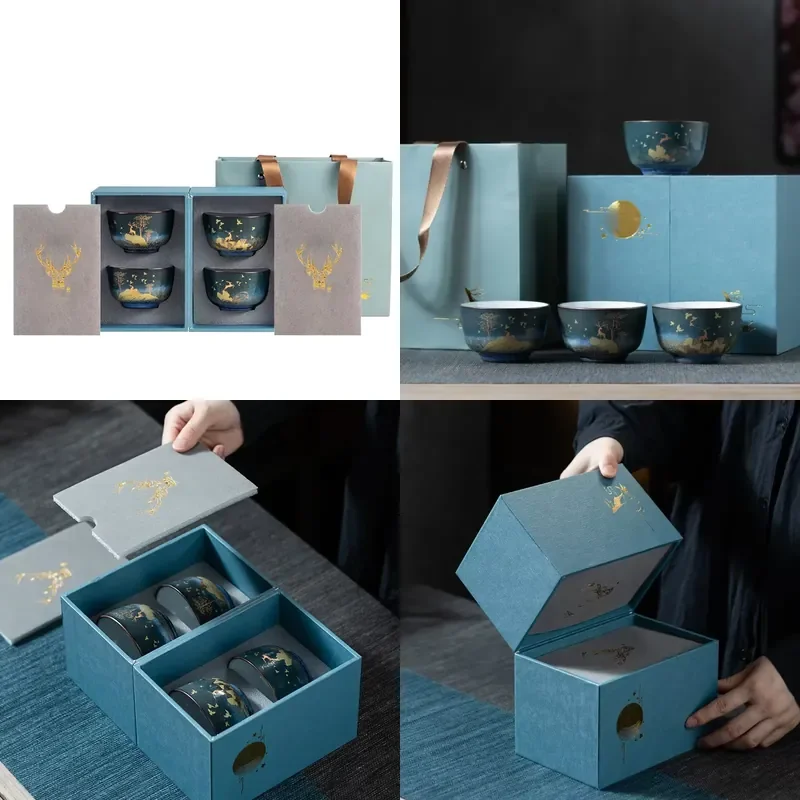 

【CHIMU HOME】 Porcelain Master Cup Set for Office Kung Fu Set Teacup Ready Gift Logo Custom