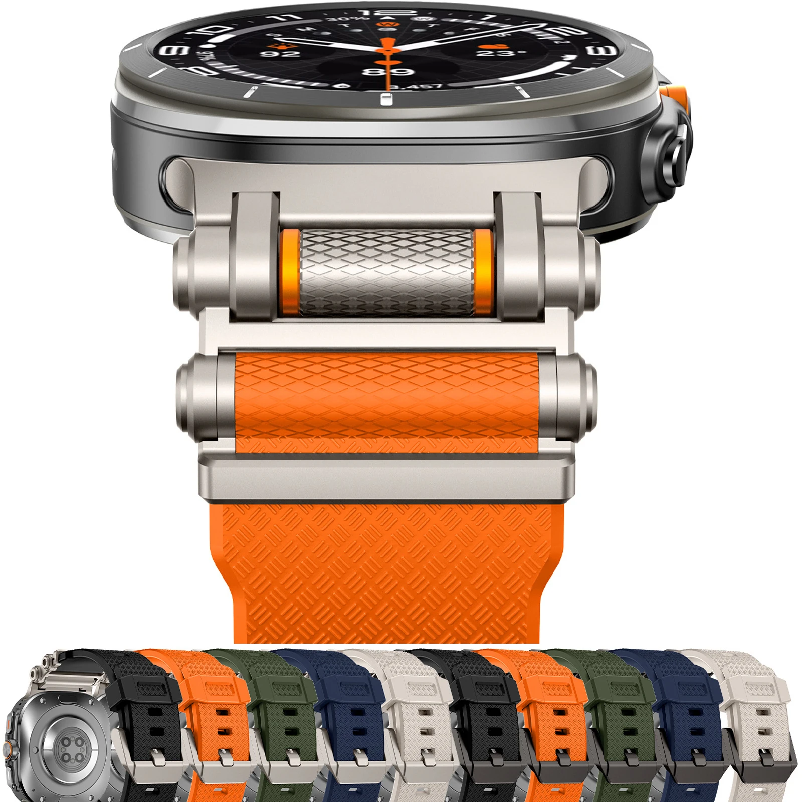 

Rubber Sports Strap for Samsung Galaxy Watch 7 Ultra 47mm Silicone Band Bracelet for Galaxy Watch Ultra 47mm Replace Accessories