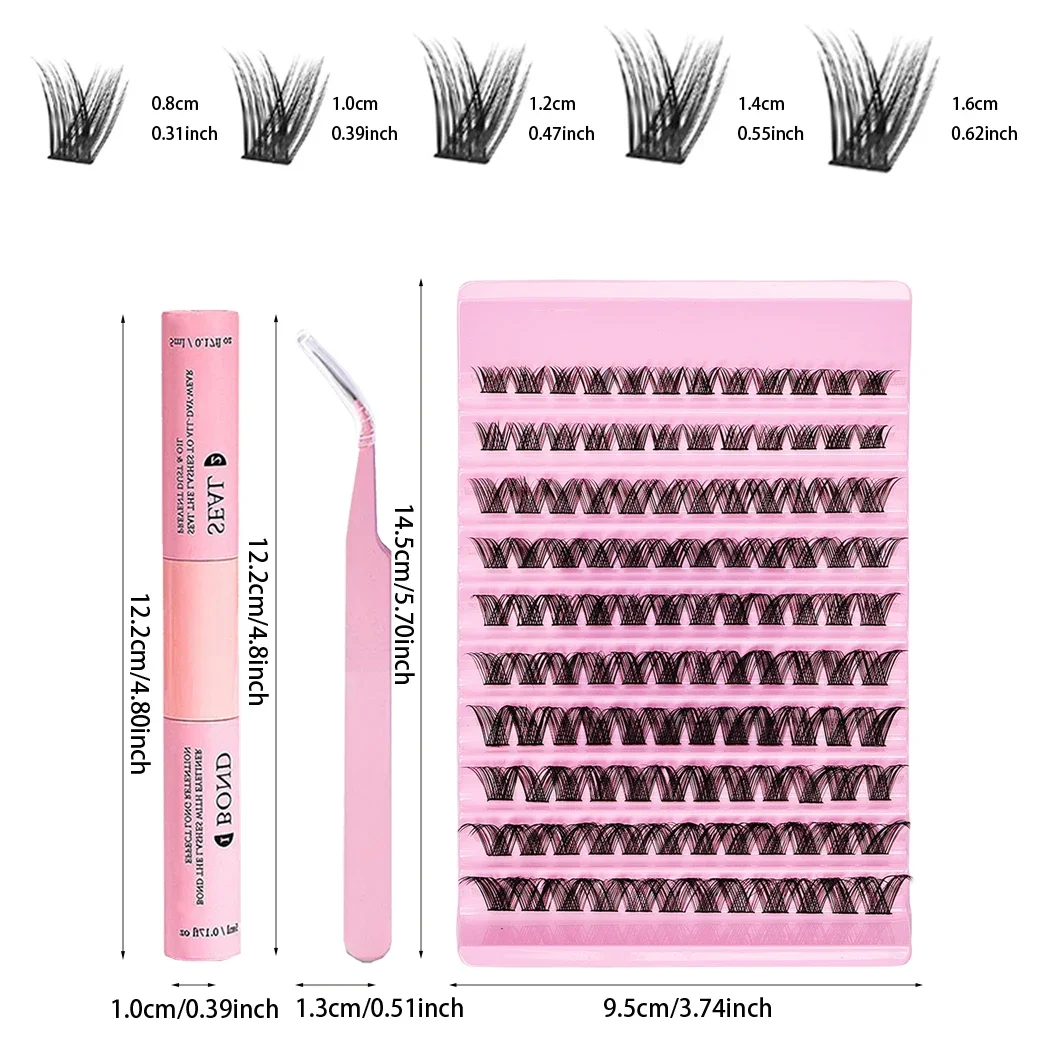 120 szt. Zestaw do przedłużania D Curl Zestaw do przedłużania rzęs z klejem do rzęs i pęsetem uszczelniającym