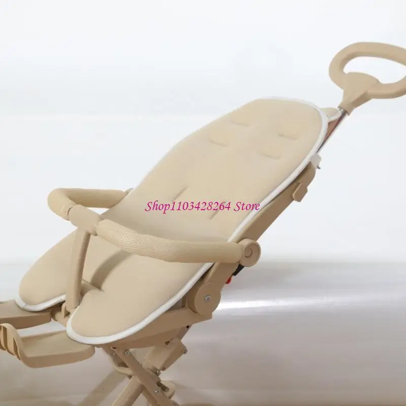  Baby Pushchair Cushion Pad Breathable Cotton Fabric Machine Washable Design Back Support Accent For Long Rides