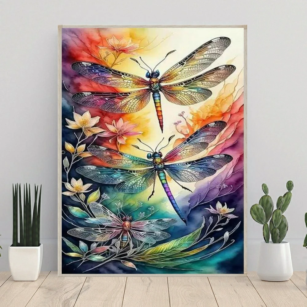 AB Diamant Kreuzstich bemalt fliegende Libellen 5D DIY Diamant Stickerei Strass Malerei Diamant Malerei