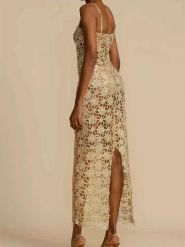 النمط الفرنسي تفريغ الدانتيل الرسن التستر و Vestdios أطقم فساتين سيدة أنيقة بلون مأدبة وتتسابق موضة بلا أكمام مجموعة