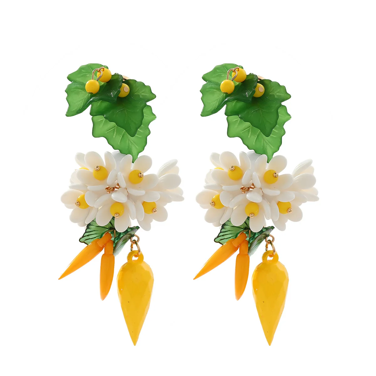New Sweet Handmade Design Long Flower Tassel Earrings