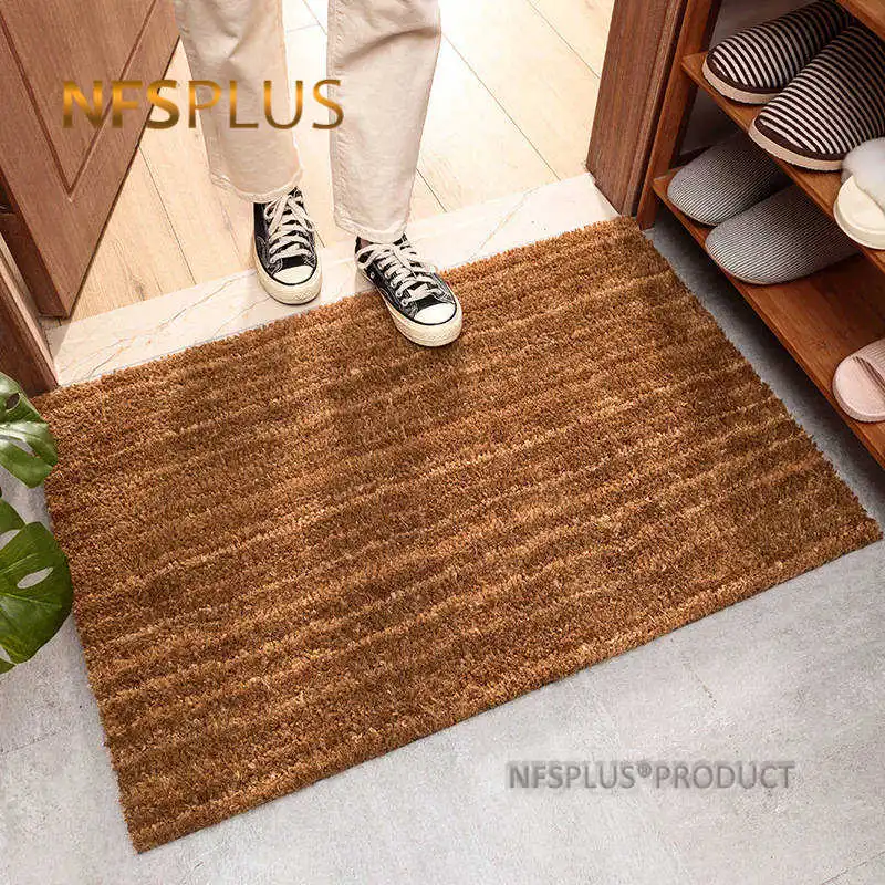 Coconut Fiber Front Door Mat Carpet Outdoor Shoes Clean Mat 40x60cm Natural Yellow Thick Waterpoof Anti-Slip Entrance Doormat