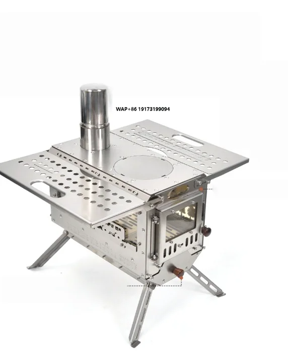 

Camping Genie Outdoor Wood Stove Tent 304 Stainless Steel Folding Fireplace Water Boiling Stainless Steel Camping Charcoal