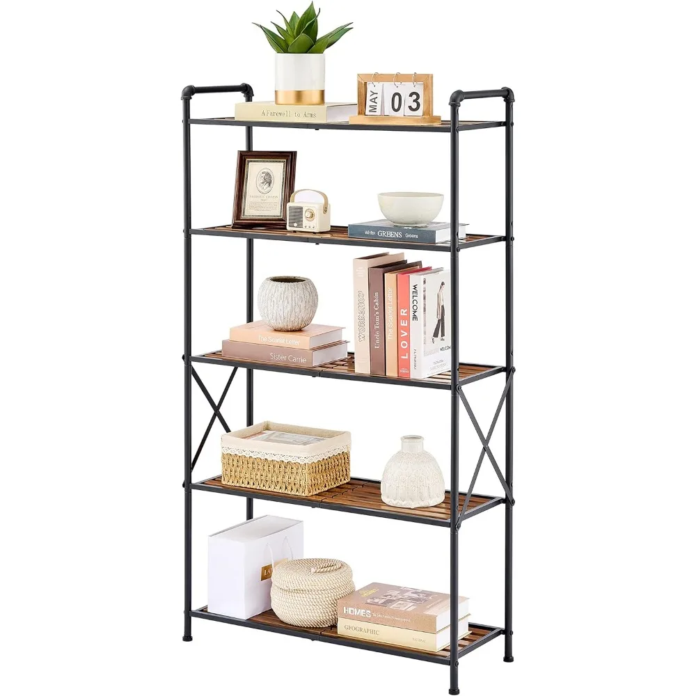 

5-Tier Storage Rack, Widen Shelving Unit Storage Shelves, Multipurpose Shelf Display Rack for Living Room, Kitchen, Bathroom