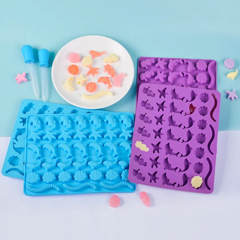 

Multicavity Marine Animal Silicone Chocolate Mold Dolphin Candy Jelly Baking Mould Starfish Cake Decor Making Set Ice Tray Gifts