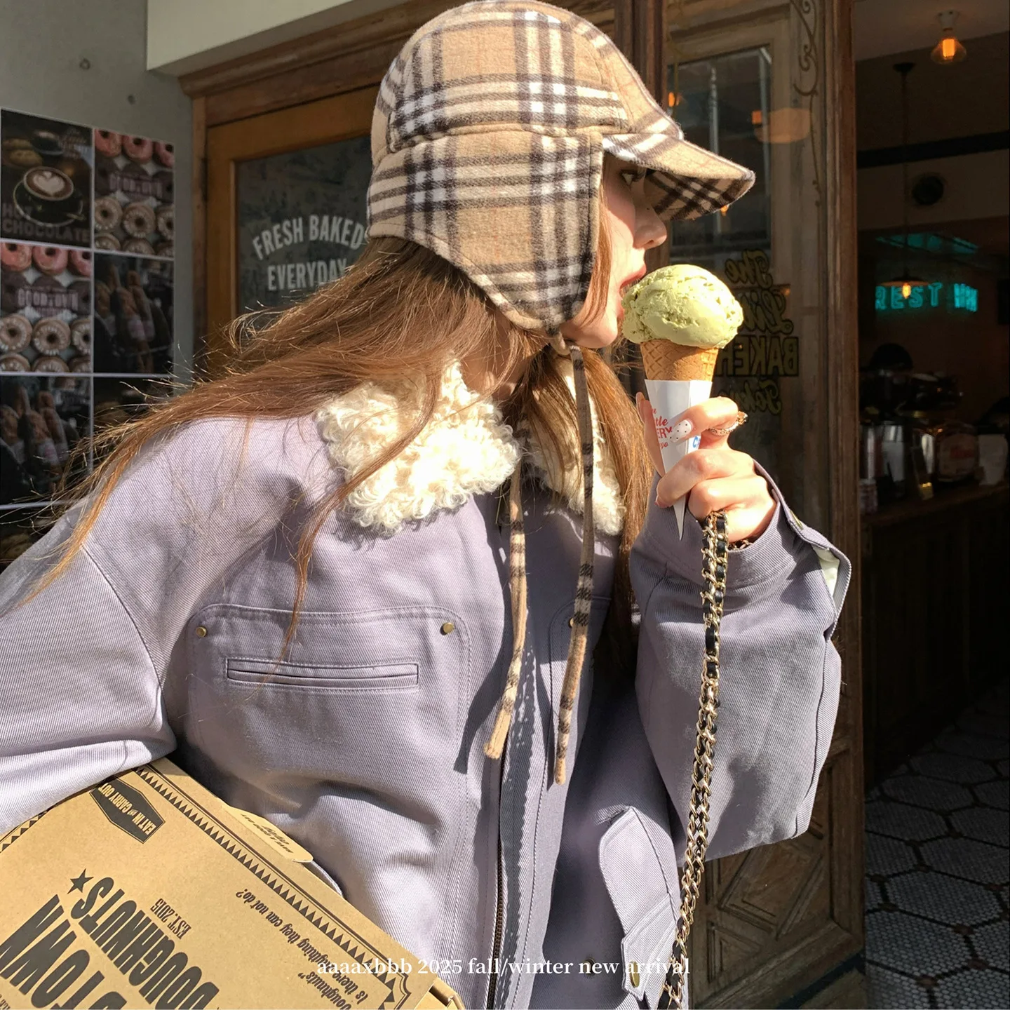 

Японская винтажная кепка газетчика и художника в клетку для женщин | Мода для похудения лица в британском стиле