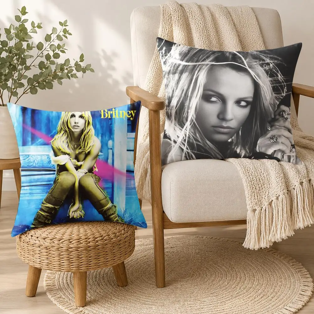B-Britney Spears Singer Cushion Cover Square Decorative Throw Pillow 40x40cm For Sofa Bedroom Living Room Home Decor
